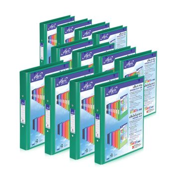 Set : แฟ้ม 2 ห่วง เบอร์ 2222 A4 VB สีเขียว เอลเฟ่น จำนวน 12 เล่ม