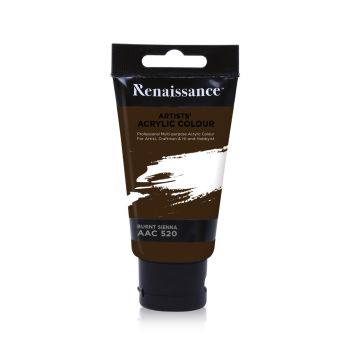 สีอะคริลิค Renaissance 75 มล. เบอร์ 520 Burnt Sienn 