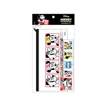 ชุดเซ็ทเครื่องเขียน Mickey Mouse - 039 (กระเป๋าดินสอ, ดินสอไม้x1, ยางลบดินสอ, ไม้บรรทัด)