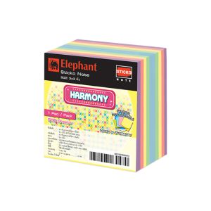 (Clearance) กระดาษโน๊ตแถบกาว ตราช้าง สีฮาร์โมนี 3x3 นิ้ว (500 แผ่น) (SD230470)