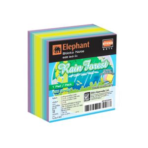 (Clearance) กระดาษโน๊ตแถบกาว ตราช้าง สีเรน ฟอร์เรส 3x3 นิ้ว (460 แผ่น) (SD230487)