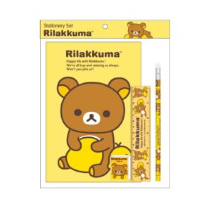 ชุดเซ็ทเครื่องเขียน Rilakkuma - 020 (สมุด, ดินสอไม้x1, ยางลบดินสอ, ไม้บรรทัด15cm)